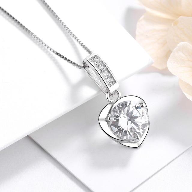 

Новые 925 пробы стерлингового серебра женские ожерелья мода высокое качество аметист кулон в форме сердца ключичная цепочка ювелирные изделия длина 45 см