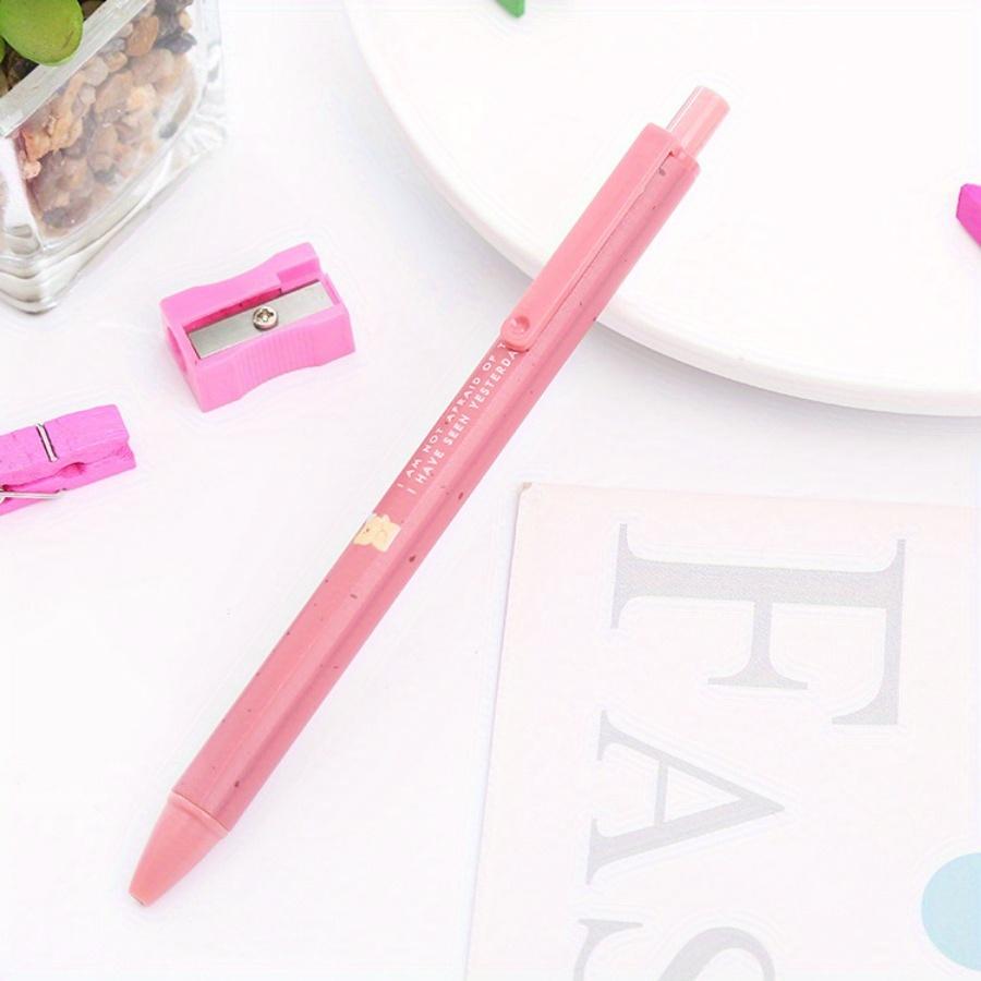 Back to school season 20pcs 0.5mm Cartoon cute Mocha Bear pattern Retractable Neutral Pen, Durable Polka dot pattern Student water Office stationery