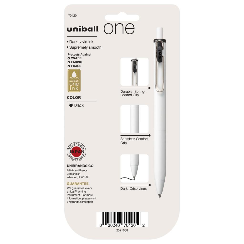 Uniball One Gel Pen 5 Pack Medium Black Pen Gel Ink Pen Office Supplies Uniball Ballpoint Color Gel Fine Smooth Writing Pen 0.7mm Pen, Pen, Pen, Pen,
