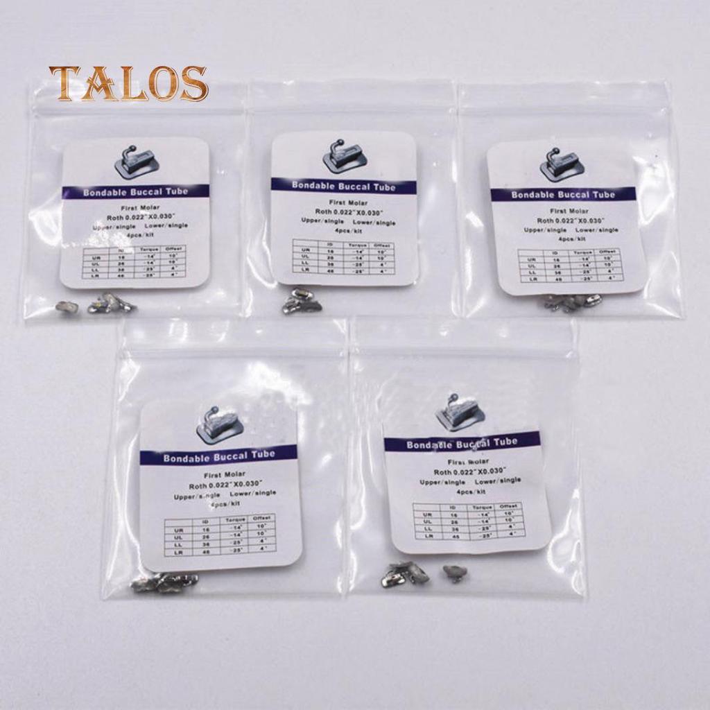 4Pcs/Pack Dental Orthodontic 1st Molar Bracket Buccal Tube Bondable Roth 022 Convenient