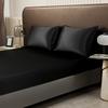 High-End Rayon Satin Fitted Sheet Silky Solid Color Bed Sheet Elastic Band Sheets Smooth Bedsheet Mattress Cover Multicolor