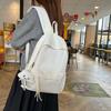 Dopamine Sen College Students' Schoolbags  Girls' Schoolbags  Korean Travel Trips  Niche Pure Color College Style Simple Backpack.