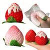 Juguete de Apretar de Fresa Pelota Suave Antiestrés Juguete de Descompresión de Rebote Lento TPR Forma Realista de Fresa Rosa Blanca Juguete Portátil Fidget Regalos