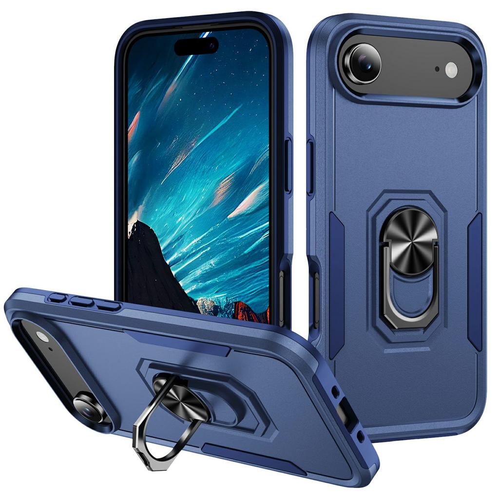 For iPhone Air Case Military Grade Ring Kickstand PC + TPU Phone Cover