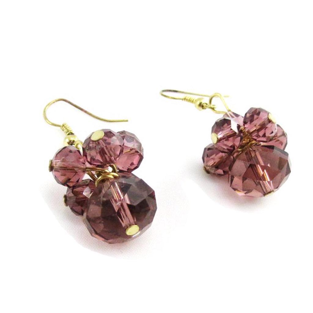 Les Trésors De Lily [J3581] - Designer Ohrringe 'Mineralia' pflaumenlila