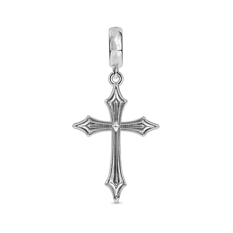 Funkelnder Kreuzanhänger Kreuz & Herz Schutzengel Charms Passend für Original Europäische Armbänder DIY Damenschmuck Geschenk