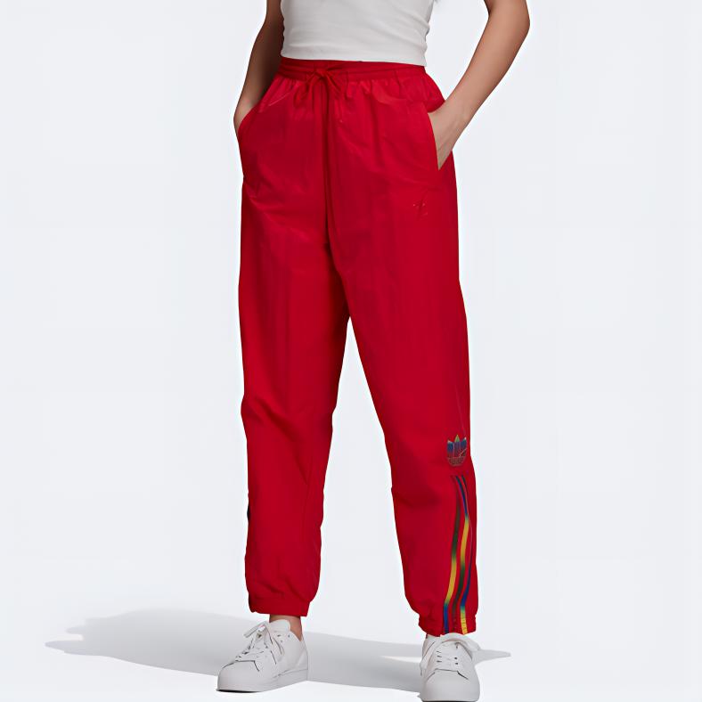 Adidas Originals Track Pants Sports Lifestyle Series Loose Comfortable Soft Athletic Long Pants Women Bottoms Red GJ7718