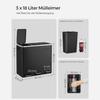 SONGMICS Recycling Bin, 3 x 18 L Triple Kitchen Bin, 3 Compartment Pedal Bin with Soft-Close Lids, Plastic Inner Buckets, and Handles, Black