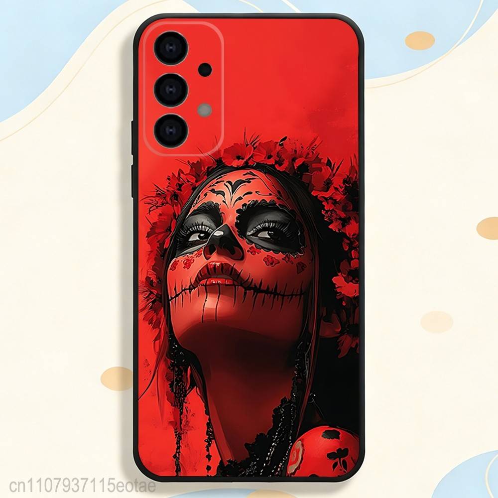 Day of the Dead Mexican C-Catrina Skull Case for Samsung S26 S24 S22 S25 Ultra S9 S20 FE S23 Plus S10 S21 Shockproof Funda Cover