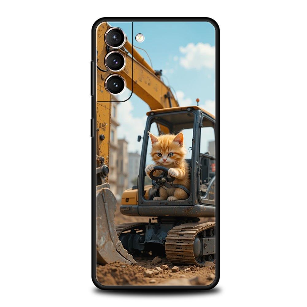 

Phone Case Cover for Samsung Galaxy S26 S25 S24 S23 S22 S20 S21 FE Ultra Plus S25 Edge 5G Soft TPU Capas Cartoon Cat Art Fundas Samsung S26Ultra