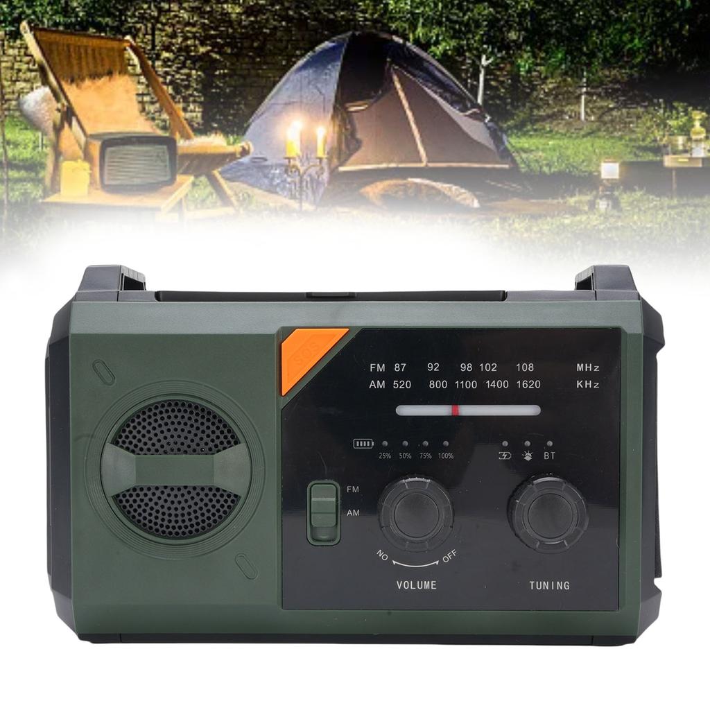 Emergency Radio Portable AM FM WB Radio Type C Hand Crank Solar Charging 30000mAh Battery SOS Alert 