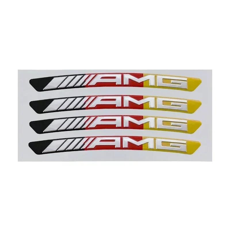 4/8pcs Mercedes-Benz AMG Car Hub Wheel Cover 3D Car Stickers Aluminum Alloy AMG Stickers Wheel Cover Badge Stickers Auto Parts