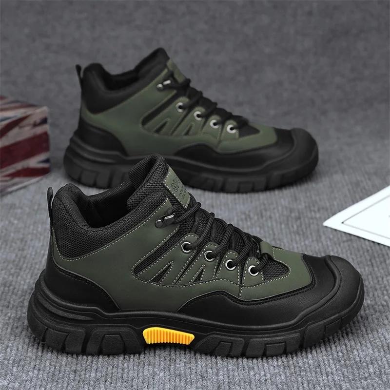 Men's Sports Shoes Men's Casual Shoes Leather Outdoor Mountaineering Hiking Platform Fashionable Running Tennis Loafers