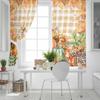 Thanksgiving Kürbis Blätter Sonnenblume Gitter Verdunkelungsvorhänge für Wohnzimmer Schlafzimmer Fensterdekoration Vorhänge Heimdeko