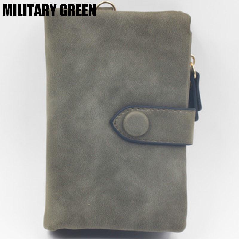 Cartera de mujer de cuero nobuk, billeteras cortas para mujer, tarjetero múltiple de 3 pliegues, billeteras de alta calidad para mujer, funda para monedero