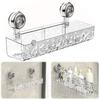2Pcs Suction Cup Bathroom Storage Shelf No Drill Storage Basket Multifunctional Shower Organizer Rack Bathroom Accessories