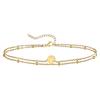 Stainless Steel Bead Chain Round Letter Double-layer Bracelet