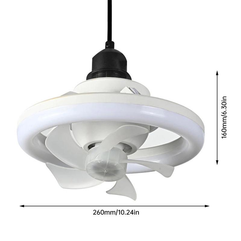 3 Speed Dimmable Small Ceiling Fan Lamp Household 360° Rotating Ceiling Fan Light Remote Control E27 Lighting Fan