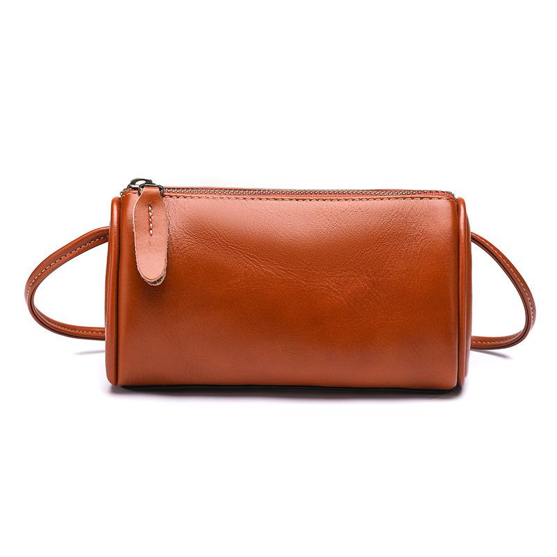 New Fashionable Top Layer Cowhide Small Shoulder Bag, Women's Genuine Leather, Internet Famous, Popular Single Shoulder Crossbody Bag