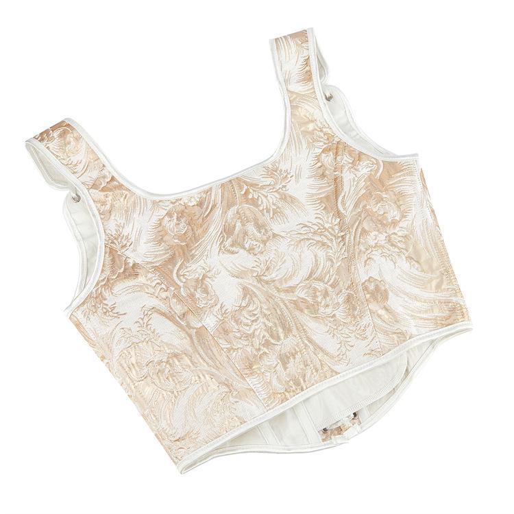 Adjustable Double-Strap Gold Bandeau Bra Shaper for Women