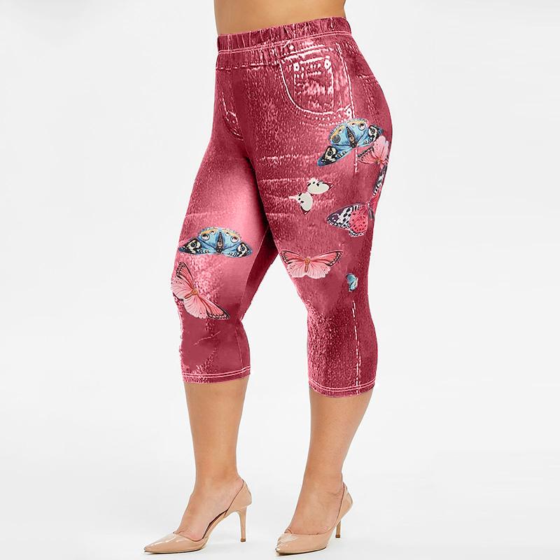 Buy Women Summer Denim Leggings Elastic 