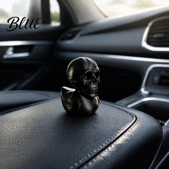 Trendy Desktop Accessory 3D Printed Skull Duck Figurine Gothic Skeleton Head Statue Halloween Black White Art Spooky Desk Ornament Quirky