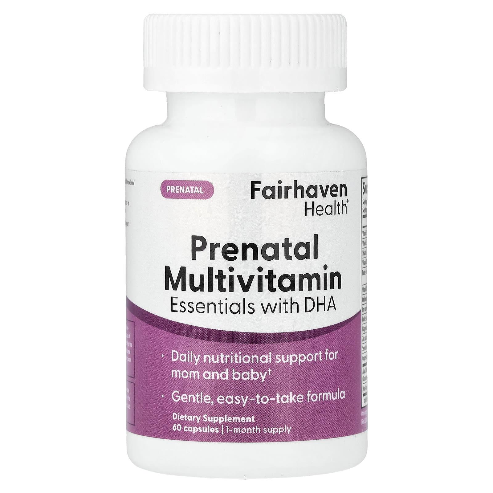 

Fairhaven Health, Prenatal Essential Multivitamin with DHA, Lemon Essence, 60 Capsules