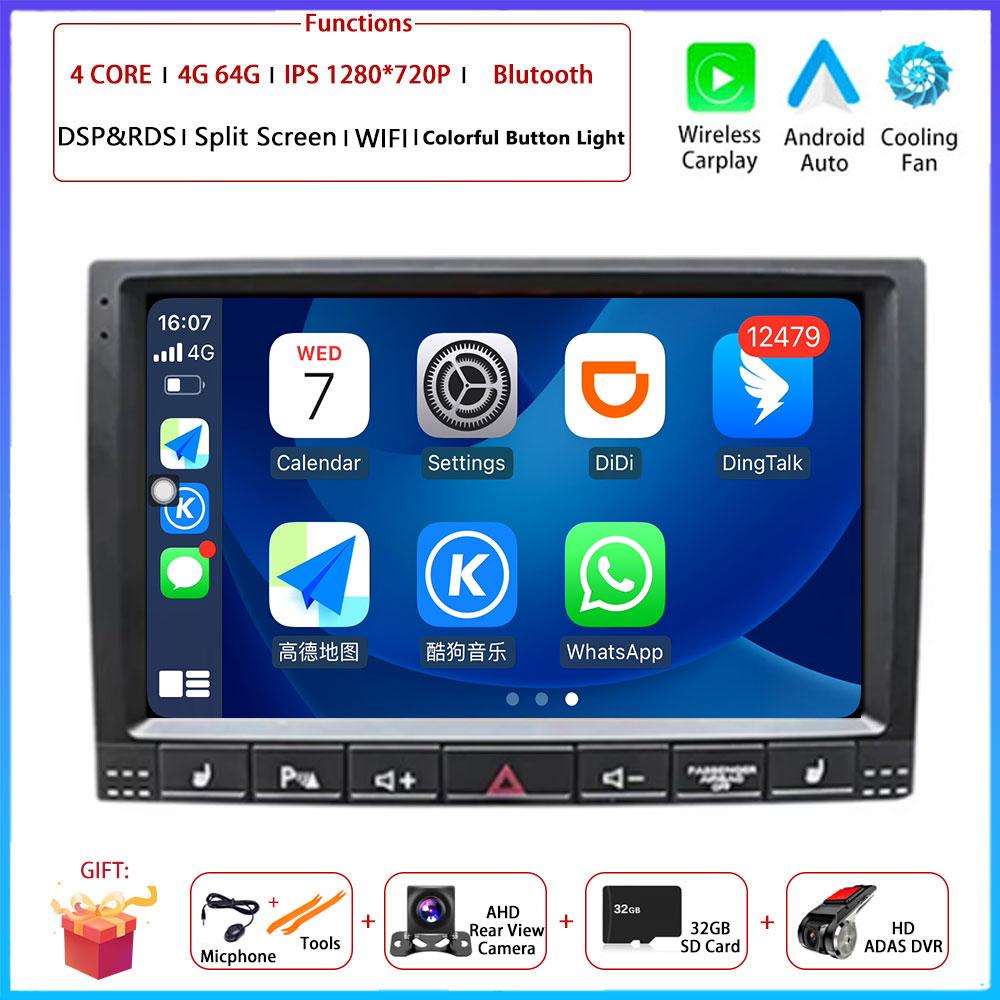 9"4G Android OS For Volkswagen VW Touareg 2002 - 2012 Car Radio Stereo Multimedia Video GPS Navigation Player QLED Screen BT 5.0