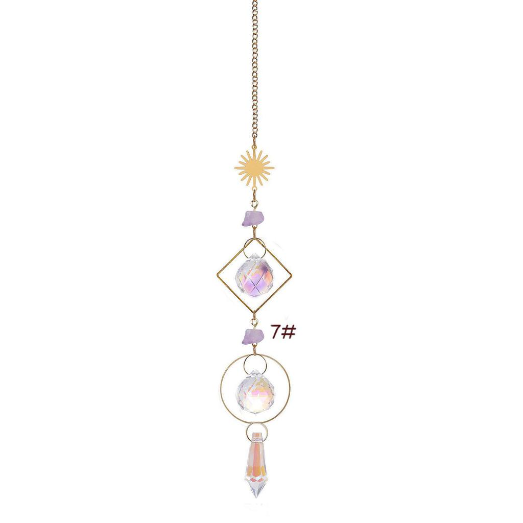 Suncatcher Crystal Wind Chimes Light Catcher Rainbow Prism Maker Chakra Crystal Hanging Pendant Window Home Garden Decoration