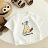 Short Sleeve Tops For Child Loose Casual Clothes Kids Simple Versatile Base Shirt Cute Printed T Shirt Children Clothes