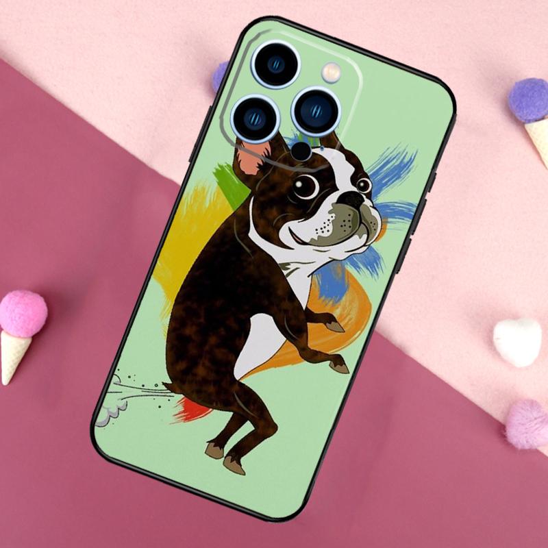 Funny Boston Terrier Dog Phone Case For iPhone 17 Pro Max 17 Air 16E 13 12 Mini 15 14 Plus 11 16 Pro Max Back Cover