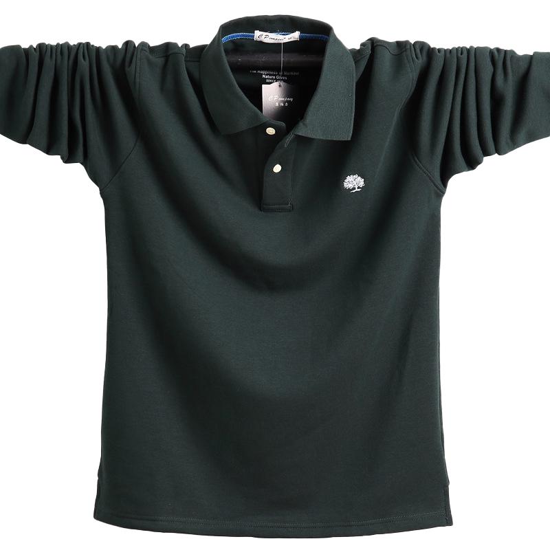 Neue Männer Polo-Shirt Langarm Polo-Shirt Business Casual Baumwolle Männlichen Top Tees Plus Größe 6XL