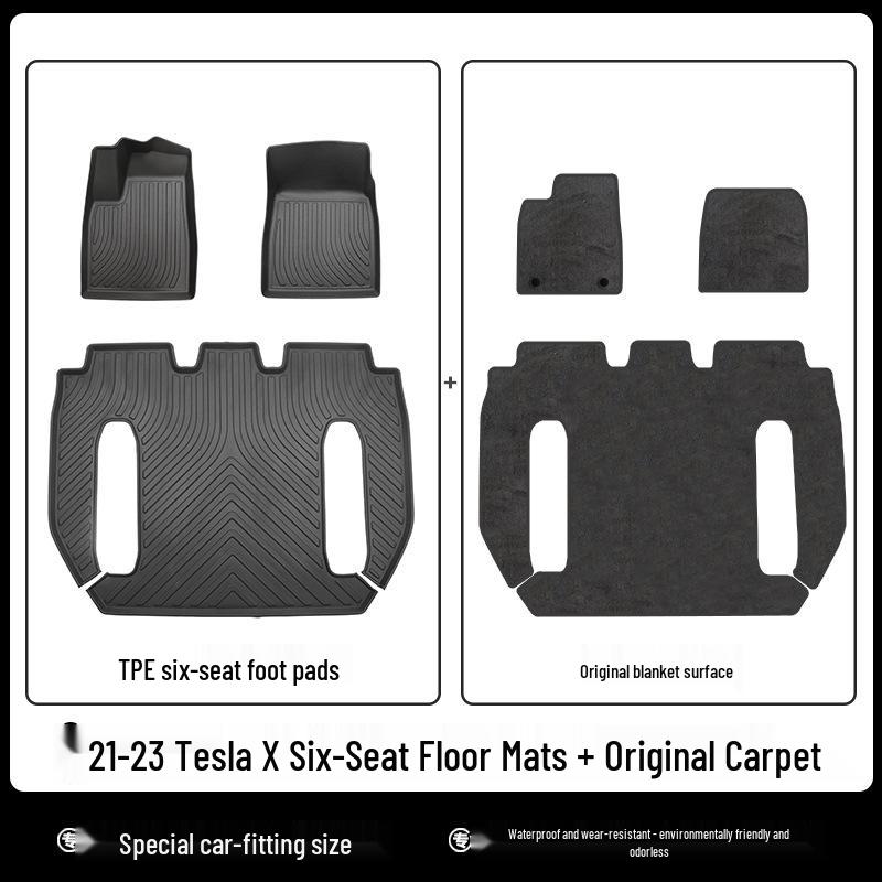 Waterproof TPE Floor & Trunk Mats for 2023 Tesla Model X LHD