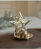 Gold Iron Art Christmas Candle Holder Ornament Lantern Tray