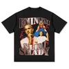 Rapper Eminem SLIM SHANDY Print 100% Pure Cotton Men T-shirt Retro Hip-hop Street Rock Fashion Plus-size Short-sleeve Clothing