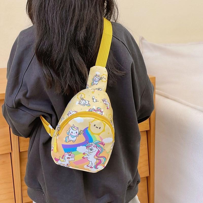 Fashionable Nylon Childrens Chest Bag Vibrant Cartoon Design For Gender Neutral Ages 3 To 6