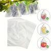 200pcs White Mesh Fruit Protection Bags Non-Woven Bird-proof Insect-proof for Vineyard Breathable Fruit Net Bags with Drawstring