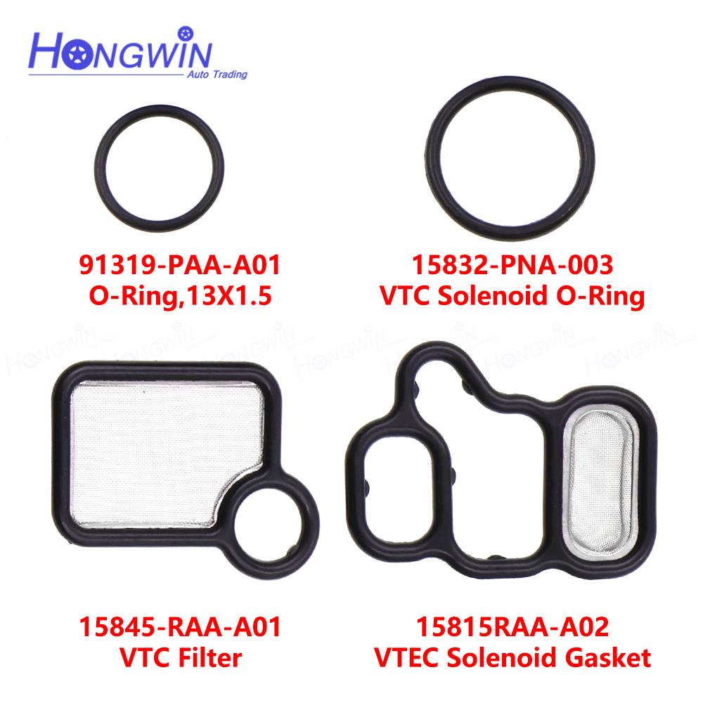 Gasket Solenoid Spool Valve Filter Solenoid Kit O-Ring For Honda Civic 15815-RAA-A02 15832-PNA-003 15845-RAA-A01 91319-PAA-A01 4pcs