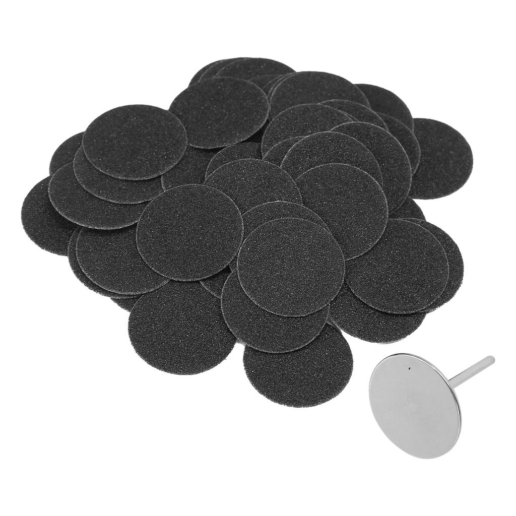 50pcs Electric Callus Remover Sandpaper Discs Pedicure Tool Replacement Accessory with Shaft