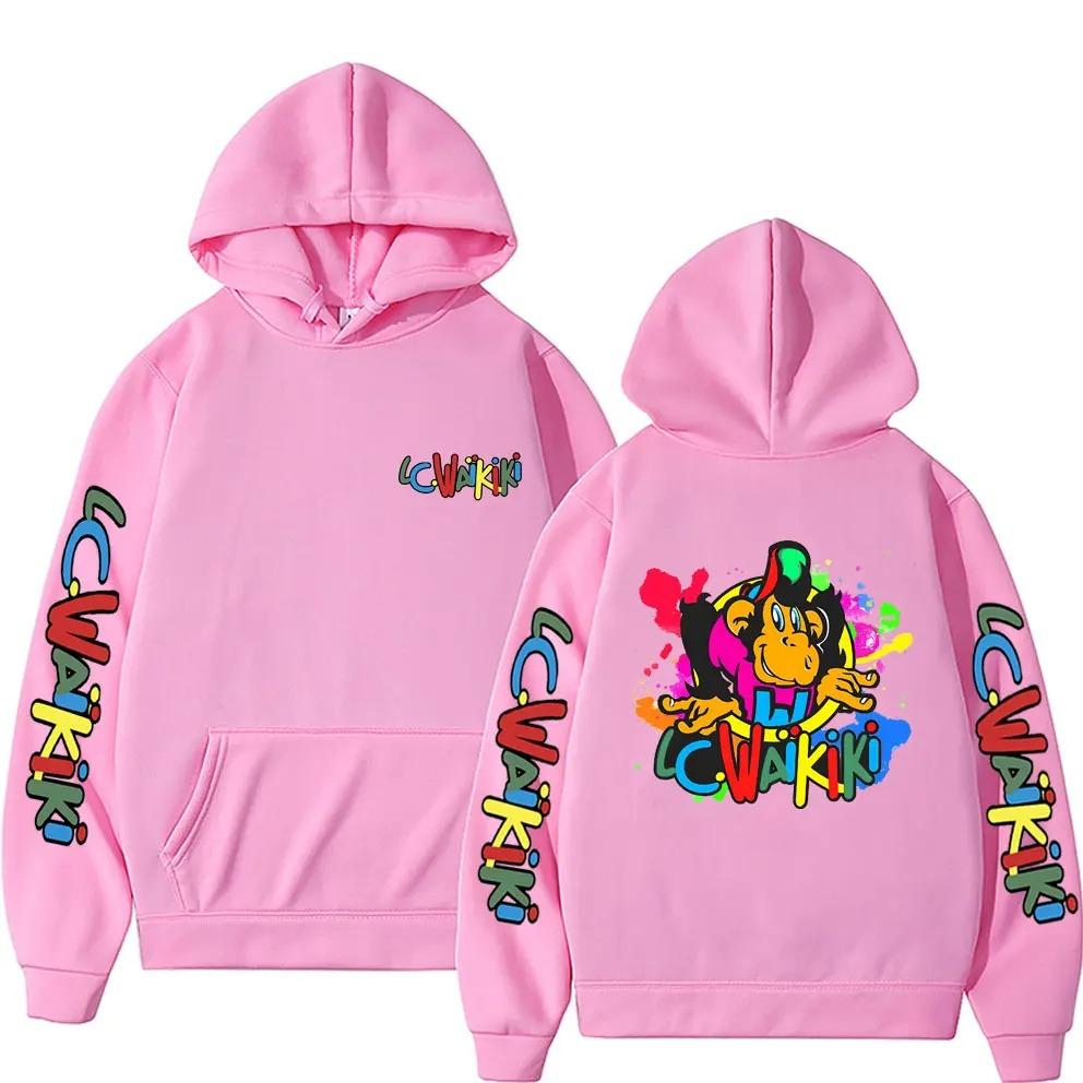 Classic Cartoon Characters Lc Waikiki Monkey Graphic Print Hoodies Funny Men Women Sweatshirt High Quality Pullovers