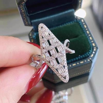 1pc Intarsien Zirkon Wunderschöne Ringe für Frauen Paare Jahrestag Hochzeit Partei Schmuck Geschenk Zubehör Übertreibung