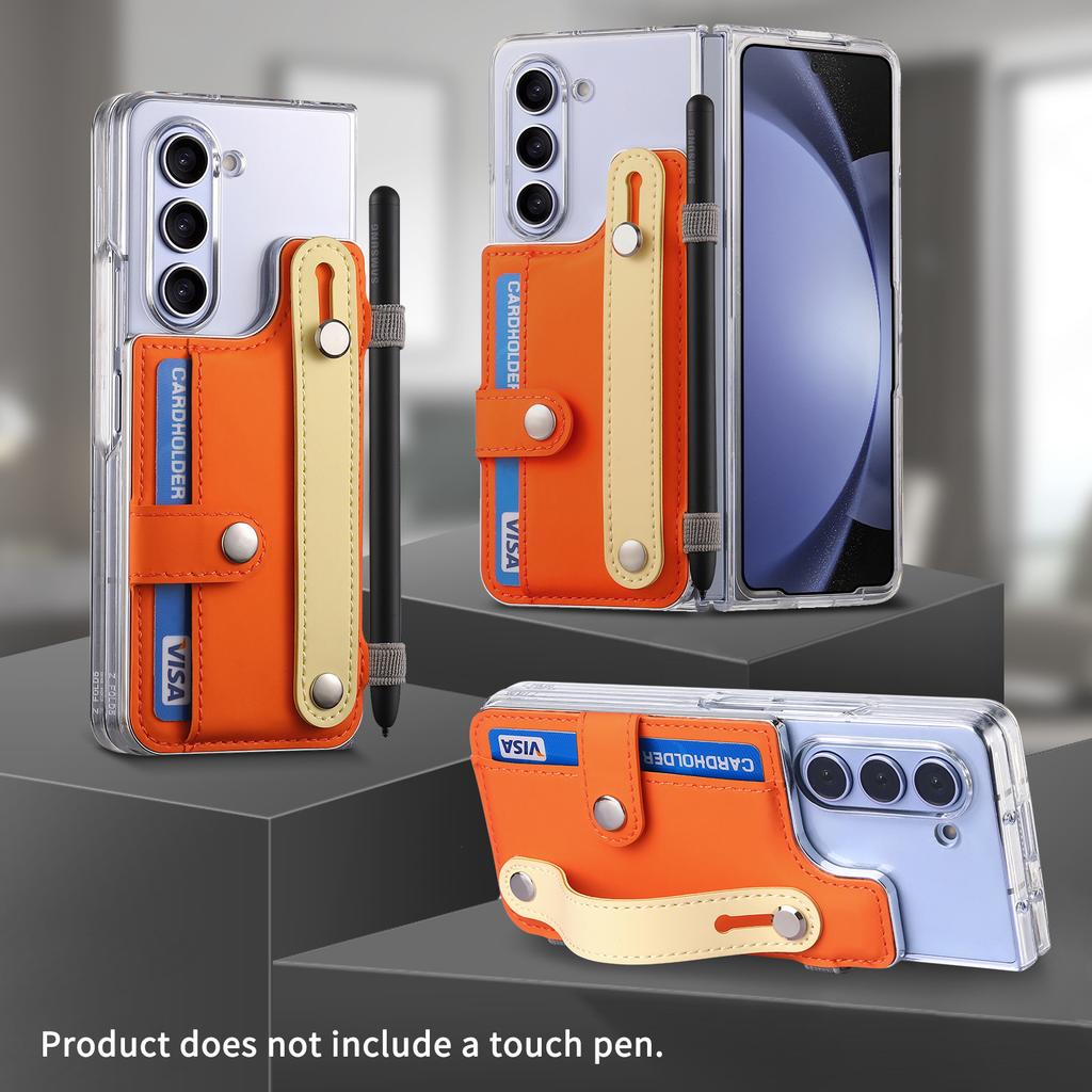 Creative Application Samsung Galaxy ZFold6 Wrist Strap Card Case Mobile Phone Case Holder Card Fold5 Protective Case