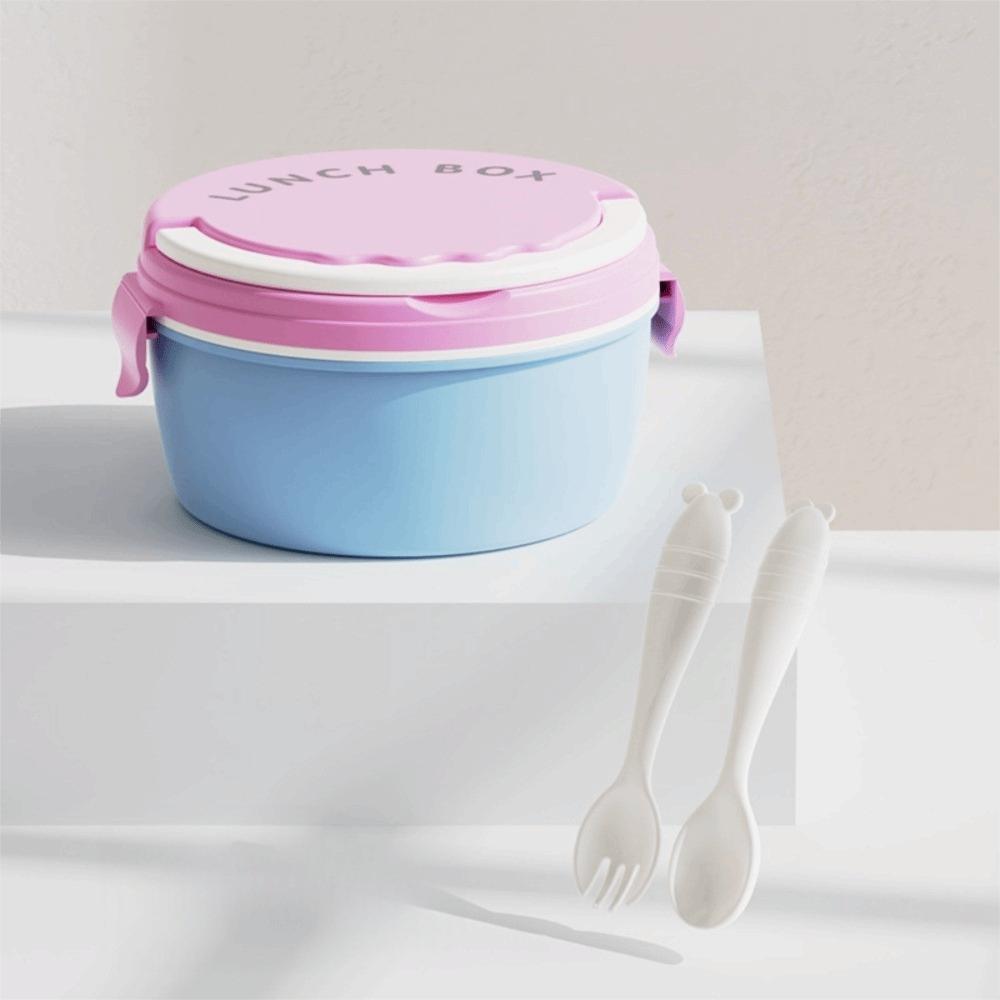 Office Worker Microwavable Lunch Box Food Grade Divided Food Storage Container Spoon Fork Leakproof Fresh Keeping Box