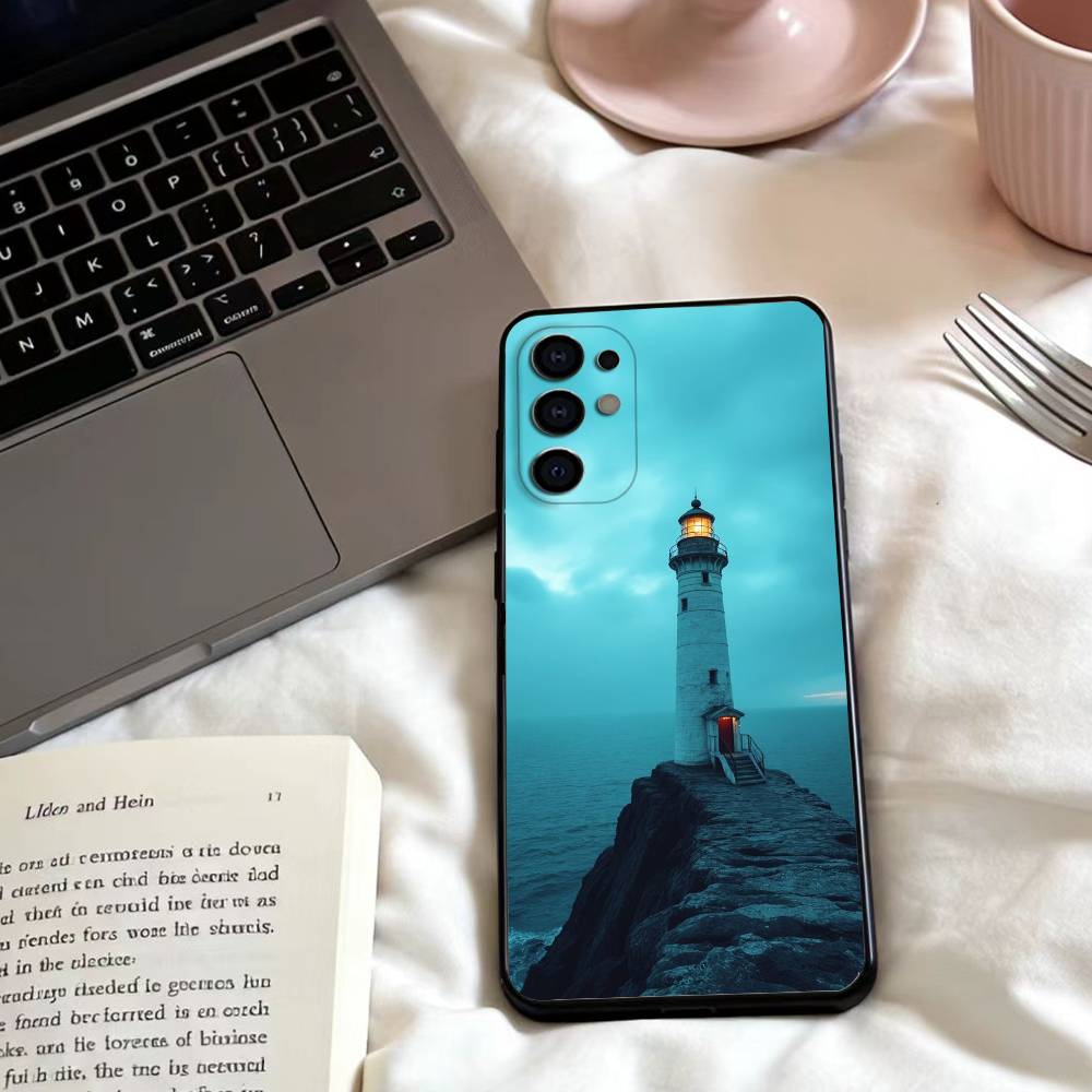 Lighthouse  Phone Case For Samsung S25,24,23,22,30,21,10,9,Ultra,Plus,Lite,FE,4,5 G Soft Black Case