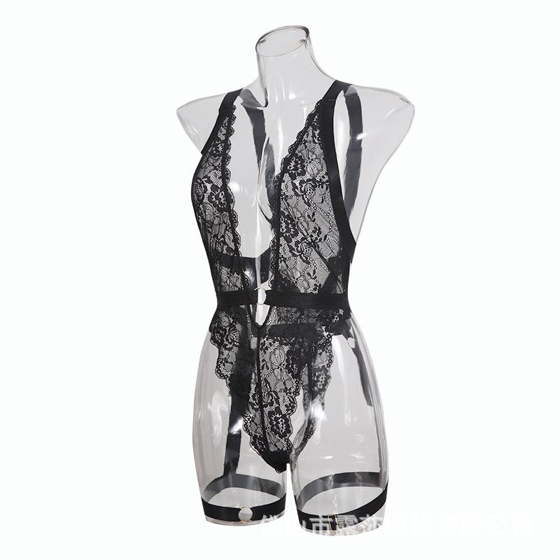 Lusha 2022 Spring/Summer Sexy Lace Garter Bodysuit for Women - LS1082