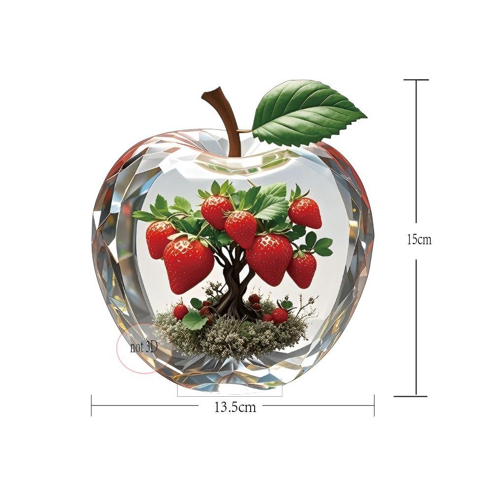 Kristall Äpple Figurin Pappersvikt, Klart Äpple Samlarfigurer Hantverk, Hem Kontor Handgjord Staty Ornament Dekoration