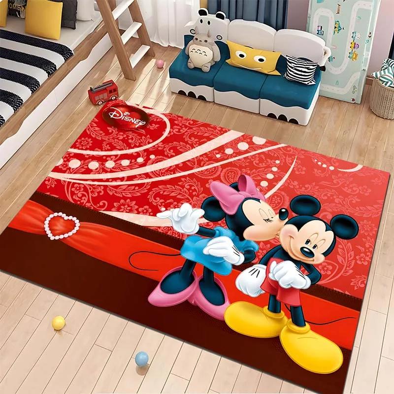 Cute Cartoon Carpet Minnie Mouse Printed Rug for Home Living Room Bedroom Kids Room Decor Non-slip Floor Mat Next Day Shipping