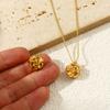 2 PCs 304 Stainless Steel Charms 18K Gold Plated Flower Double Sided Pendants For DIY Necklace Earrings Bracelet Jewelry Making