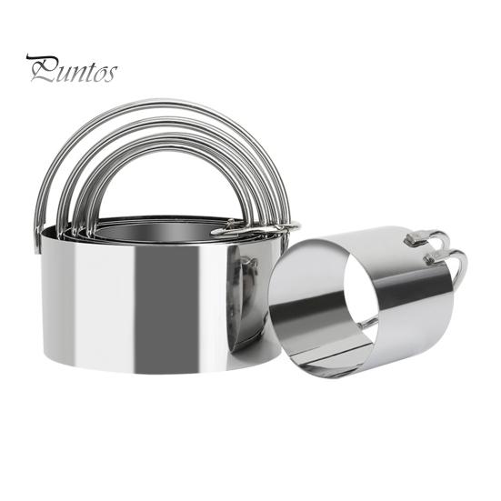 

Набор из 5 формочек для печенья из нержавеющей стали с ручкой, круглые формочки для печенья, пончиков, блинов, профессиональные инструменты для выпечки теста Round