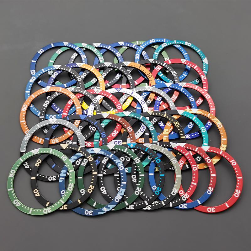 Mod 39mmx32mm Aluminum Bezel Insert Fit for SKX 6105 6309 Turtle Watch Cases NH35 NH36 Case Watch Ring Mod Replace Parts
